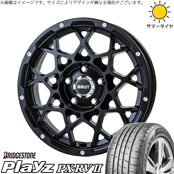 ブリヂストン プレイズ PX-RV2 215/65R16 ＋ ブルート BR-55 ミルドサティンブラック 16インチ 6.5J +35 5H114.3P サマー・ホイール4本セット。1枚目。