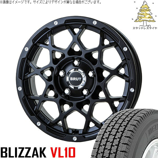 ブリヂストン ブリザック VL10 155/80R14 ＋ ブルート BR-55 ミルドサティンブラック 14インチ 5J +35 4H100P スタッドレス・ホイール4本セット。1枚目。