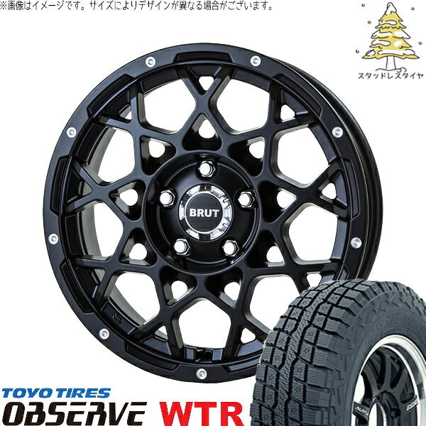 トーヨータイヤ オブザーブ W/T-R 265/70R17 ＋ ブルート BR-55 ミルドサティンブラック 17インチ 7.5J +20 6H139.7P スタッドレス・ホイール4本セット。1枚目。