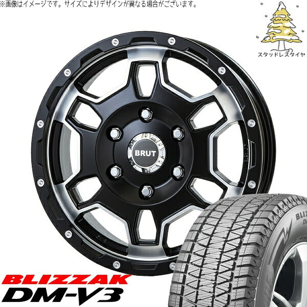 ブリヂストン ブリザック DM-V3 215/70R16 ＋ ブルート BR-66 ミリタリーブラック 16インチ 6.5J +40 4H100P スタッドレス・ホイール4本セット。1枚目。