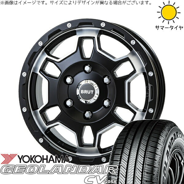ヨコハマタイヤ ジオランダーCV G058 215/65R16 ＋ ブルート BR-66 ミリタリーブラック 16インチ 6.5J +40 4H100P サマー・ホイール4本セット。1枚目。