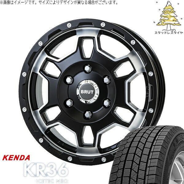 ケンダ アイステックネオ KR36 215/70R16 ＋ ブルート BR-66 ミリタリーブラック 16インチ 6.5J +38 6H139.7P スタッドレス・ホイール4本セット。1枚目。
