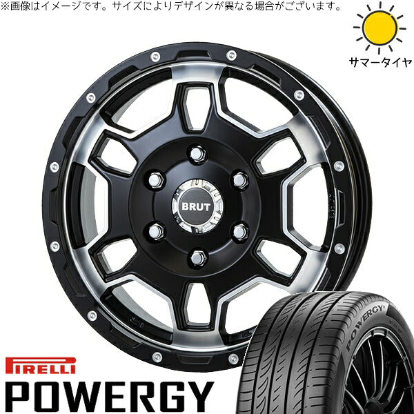 ピレリ パワジー 215/65R16 ＋ ブルート BR-66 ミリタリーブラック 16インチ 6.5J +38 6H139.7P サマー・ホイール4本セット。1枚目。