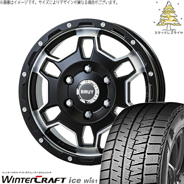 クムホ ウィンタークラフト アイス Wi61 215/65R16 ＋ ブルート BR-66 ミリタリーブラック 16インチ 6.5J +40 4H100P スタッドレス・ホイール4本セット。1枚目。