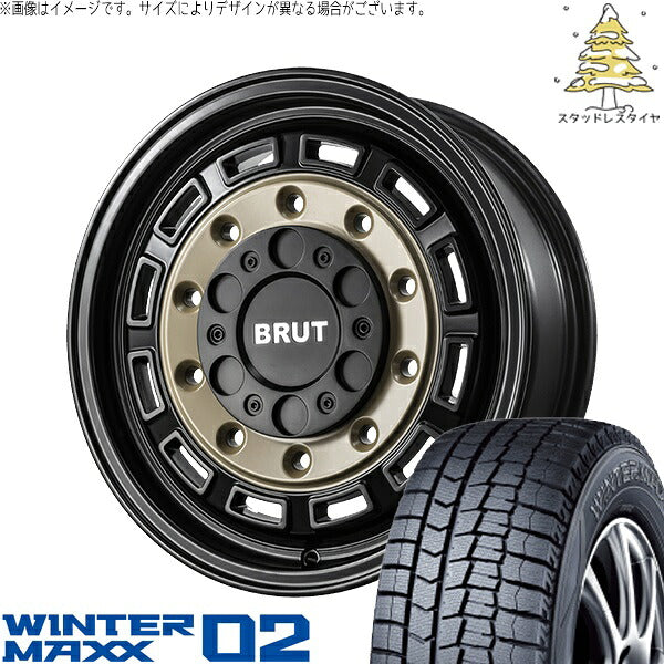 ダンロップ ウィンターマックス02 215/65R16 ＋ ブルート BR-70 ベージュブラック 16インチ 6.5J +38 6H139.7P スタッドレス・ホイール4本セット。1枚目。