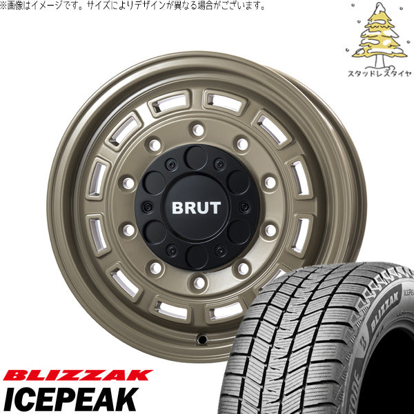ブリヂストン ブリザック ICEPEAK 215/65R16 ＋ ブルート BR-70 ベージュ 16インチ 6.5J +38 6H139.7P スタッドレス・ホイール4本セット。1枚目。