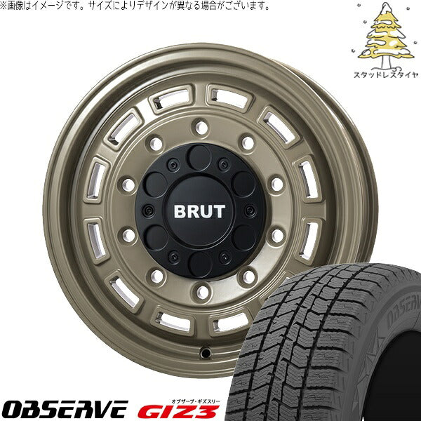 トーヨータイヤ オブザーブ GIZ3 215/65R16 ＋ ブルート BR-70 ベージュ 16インチ 6.5J +38 6H139.7P スタッドレス・ホイール4本セット。1枚目。