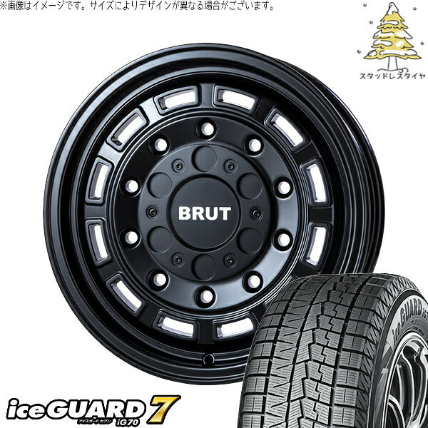 ヨコハマタイヤ アイスガードセブン IG70 205/60R16 ＋ ブルート BR-70 ミリタリーブラック 16インチ 6.5J +30 5H100P スタッドレス・ホイール4本セット。1枚目。