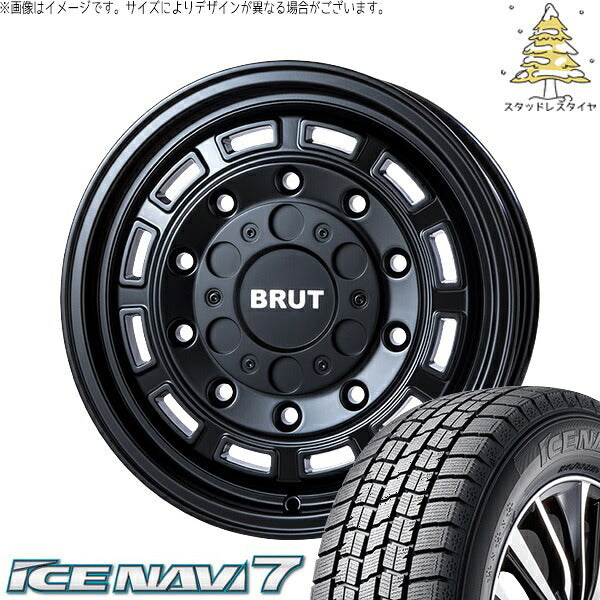 グッドイヤー アイスナビ7 215/65R16 ＋ ブルート BR-70 ミリタリーブラック 16インチ 6.5J +30 5H100P スタッドレス・ホイール4本セット。1枚目。