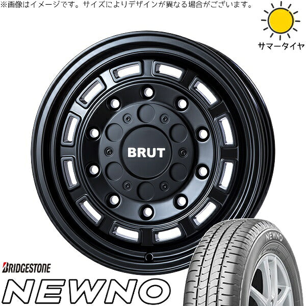 ブリヂストン ニューノ 195/65R16 ＋ ブルート BR-70 ミリタリーブラック 16インチ 6.5J +30 5H100P サマー・ホイール4本セット。1枚目。