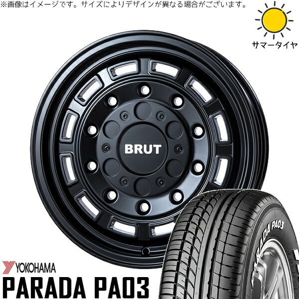 ヨコハマタイヤ パラダ PA03 215/65R16 ＋ ブルート BR-70 ミリタリーブラック 16インチ 6.5J +38 6H139.7P サマー・ホイール4本セット。1枚目。