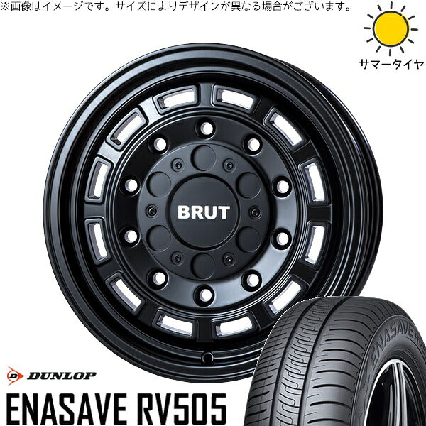 ダンロップ エナセーブ RV505 215/65R16 ＋ ブルート BR-70 ミリタリーブラック 16インチ 6.5J +30 5H100P サマー・ホイール4本セット。1枚目。