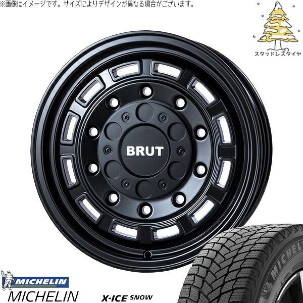 ミシュラン エックスアイス スノー 205/60R16 ＋ ブルート BR-70 ミリタリーブラック 16インチ 6.5J +30 5H100P スタッドレス・ホイール4本セット。1枚目。