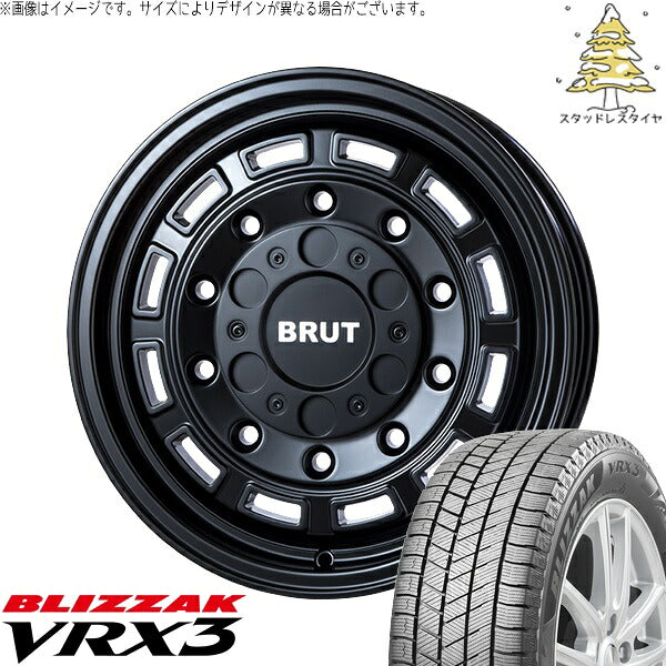 ブリヂストン ブリザック VRX3 195/50R16 ＋ ブルート BR-70 ミリタリーブラック 16インチ 6.5J +30 5H100P スタッドレス・ホイール4本セット。1枚目。