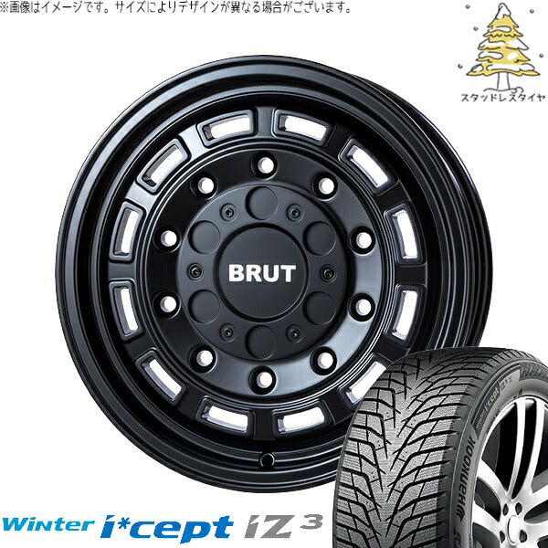 ハンコック ウィンターアイセプト IZ3 W636 195/60R16 ＋ ブルート BR-70 ミリタリーブラック 16インチ 6.5J +30 5H100P スタッドレス・ホイール4本セット。1枚目。