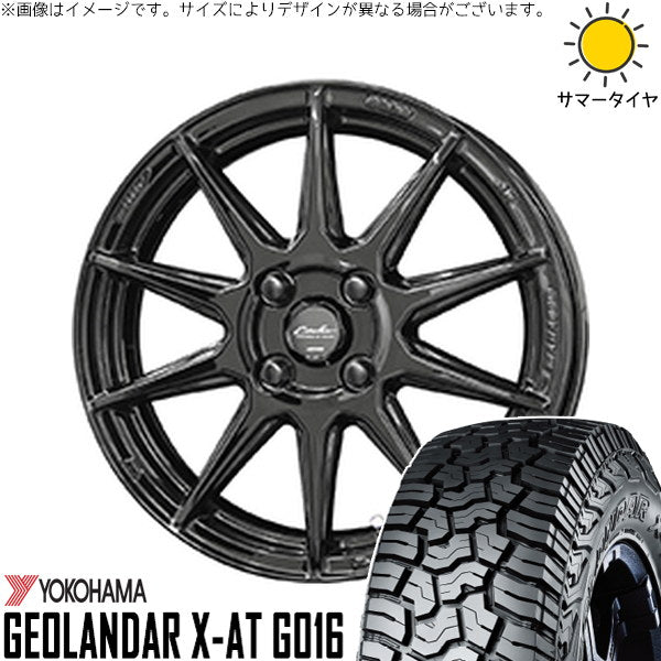 ヨコハマタイヤ ジオランダー X-AT G016 185/60R16 ＋ サーキュラー C10R グロスブラック 16インチ 6.5J +45 4H100P サマー・ホイール4本セット。1枚目。