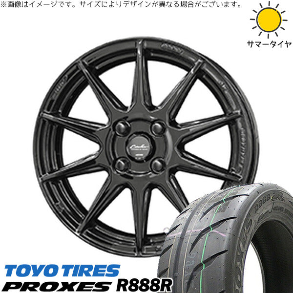 トーヨータイヤ プロクセス R888R 195/50R16 ＋ サーキュラー C10R グロスブラック 16インチ 6.5J +45 4H100P サマー・ホイール4本セット。1枚目。