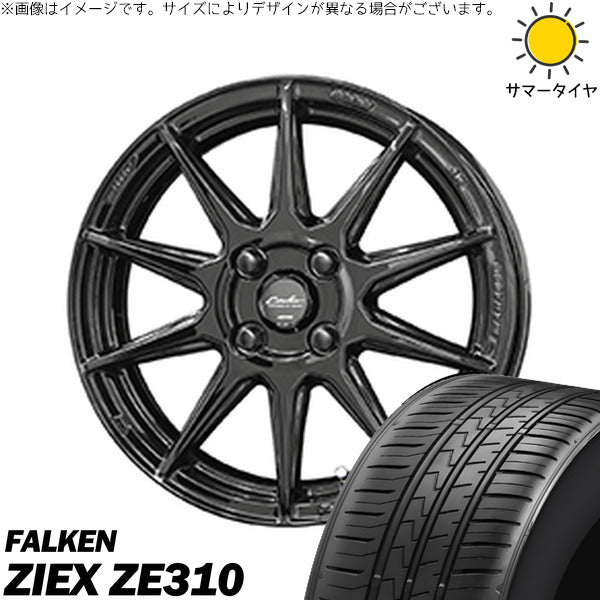 ファルケン ZE310 195/50R16 ＋ サーキュラー C10R グロスブラック 16インチ 6.5J +45 4H100P サマー・ホイール4本セット。1枚目。