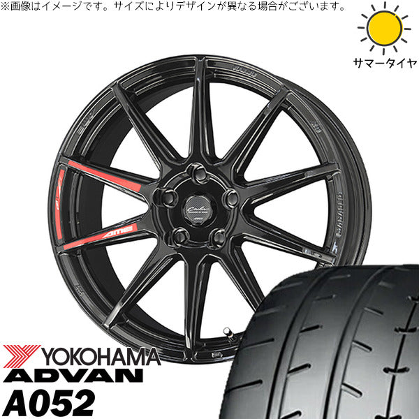 ヨコハマタイヤ アドバン A052 215/45R17 ＋ サーキュラー C10R グロスブラック 17インチ 7.0J +42 5H114.3P サマー・ホイール4本セット。1枚目。