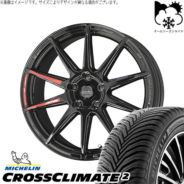 ミシュラン CROSSCLIMATE 2 235/60R18 ＋ サーキュラー C10R グロスブラック 18インチ 8.0J +40 5H114.3P オールシーズン・ホイール4本セット。1枚目。
