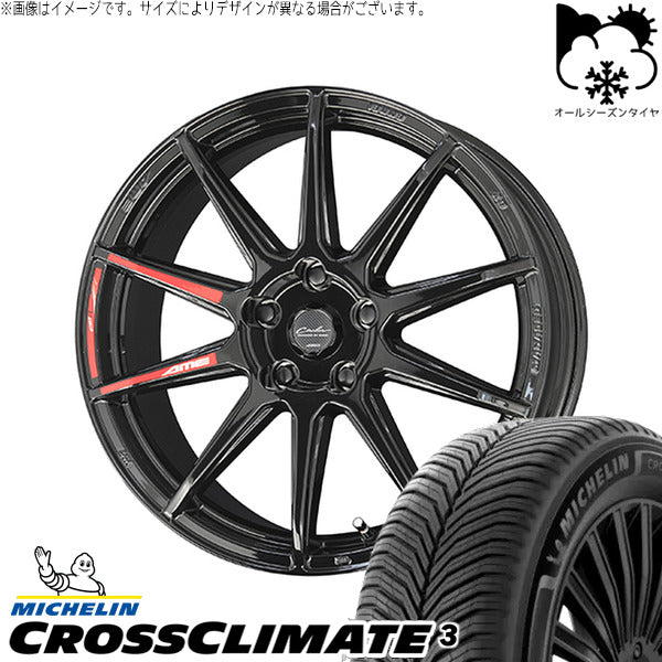 ミシュラン CROSSCLIMATE 3 225/45R18 ＋ サーキュラー C10R グロスブラック 18インチ 8.0J +40 5H114.3P オールシーズン・ホイール4本セット。1枚目。