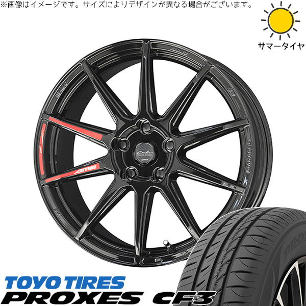 トーヨータイヤ プロクセス CF3 215/50R17 ＋ サーキュラー C10R グロスブラック 17インチ 7.0J +42 5H114.3P サマー・ホイール4本セット。1枚目。
