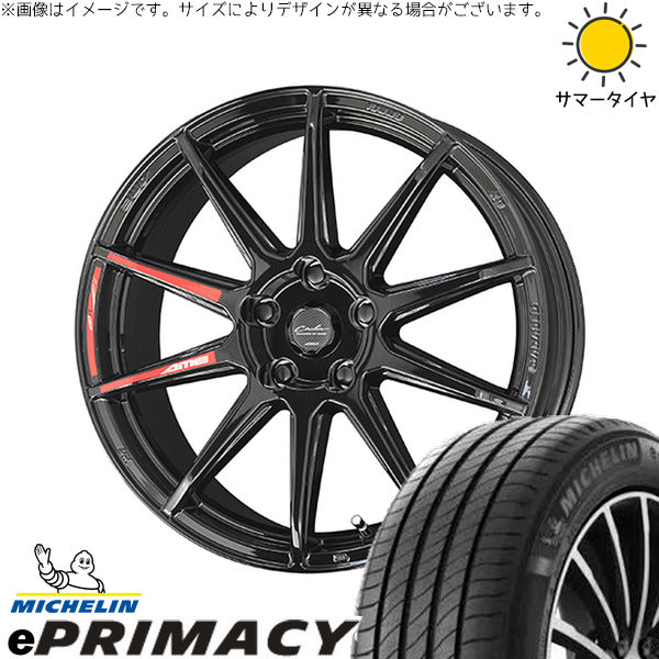 ミシュラン E PRIMACY 215/45R18 ＋ サーキュラー C10R グロスブラック 18インチ 7.0J +48 5H114.3P サマー・ホイール4本セット。1枚目。