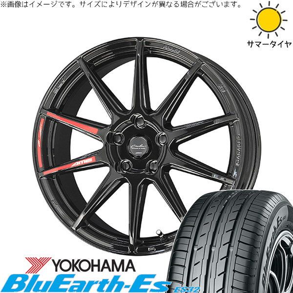 ヨコハマタイヤ ブルーアース ES32 215/40R18 ＋ サーキュラー C10R グロスブラック 18インチ 7.0J +48 5H114.3P サマー・ホイール4本セット。1枚目。