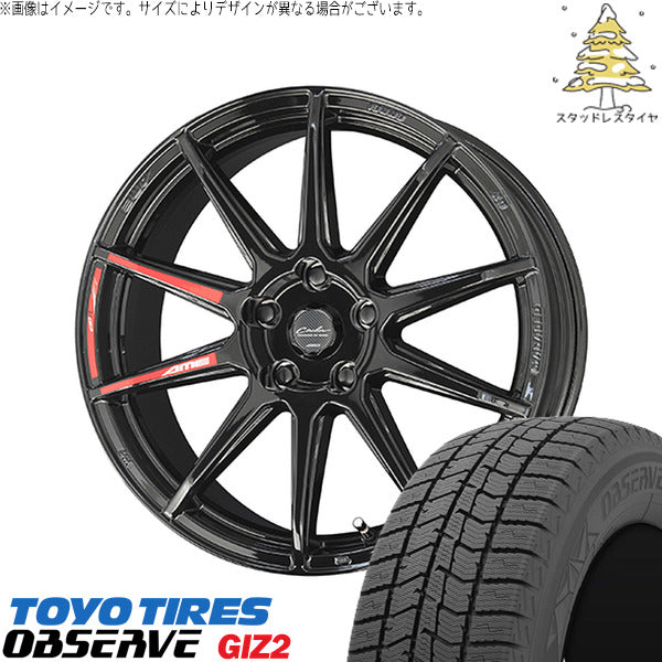 トーヨータイヤ OBSERVE 225/45R18 ＋ サーキュラー C10R グロスブラック 18インチ 7.0J +48 5H114.3P スタッドレス・ホイール4本セット。1枚目。
