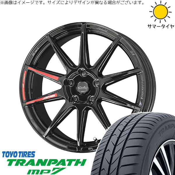 トーヨータイヤ トランパス MP7 225/55R18 ＋ サーキュラー C10R グロスブラック 18インチ 7.0J +48 5H114.3P サマー・ホイール4本セット。1枚目。