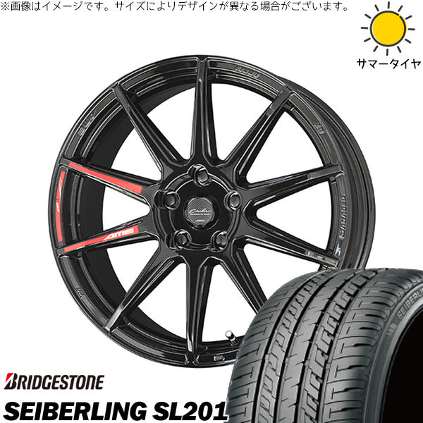 ブリヂストン SEBERLING SL201 225/40R18 ＋ サーキュラー C10R グロスブラック 18インチ 7.0J +48 5H114.3P サマー・ホイール4本セット。1枚目。