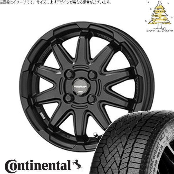 コンチネンタル ノースコンタクト NC7 205/55R16 ＋ サーキュラー C10S マットブラック 16インチ 6.0J +40 4H100P スタッドレス・ホイール4本セット。1枚目。