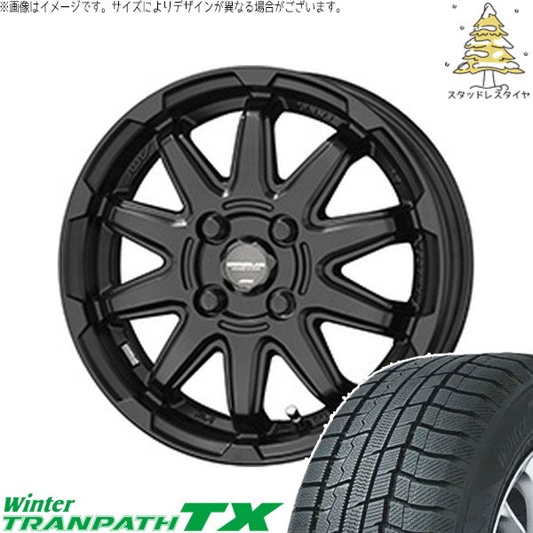 トーヨータイヤ ウィンタートランパス TX 165/60R15 ＋ サーキュラー C10S マットブラック 15インチ 4.5J +45 4H100P スタッドレス・ホイール4本セット。1枚目。