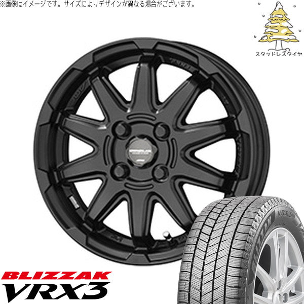 ブリヂストン ブリザック VRX3 165/60R15 ＋ サーキュラー C10S マットブラック 15インチ 4.5J +45 4H100P スタッドレス・ホイール4本セット。1枚目。