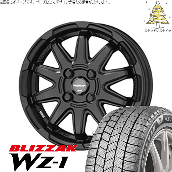 ブリヂストン ブリザック WZ-1 185/60R16 ＋ サーキュラー C10S マットブラック 16インチ 6.0J +40 4H100P スタッドレス・ホイール4本セット。1枚目。
