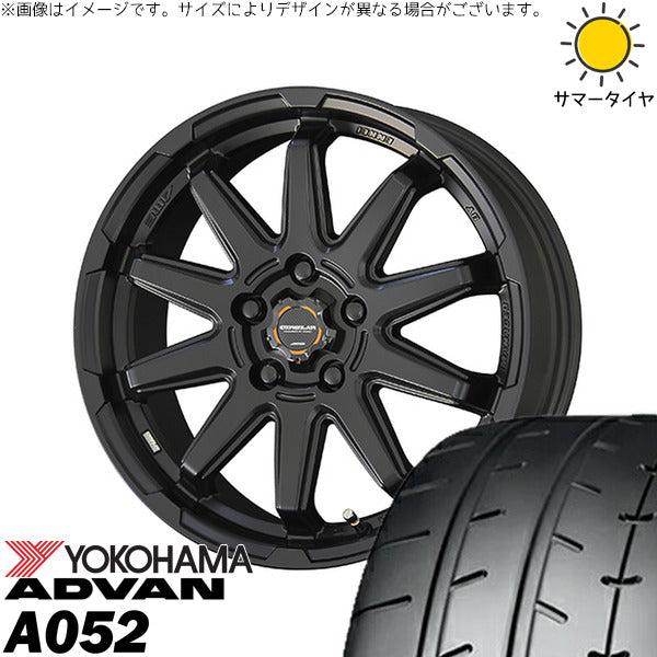 ヨコハマタイヤ アドバン A052 205/55R16 ＋ サーキュラー C10S マットブラック 16インチ 6.5J +38 5H114.3P サマー・ホイール4本セット。1枚目。
