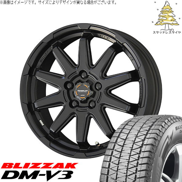 ブリヂストン ブリザック DM-V3 225/70R16 ＋ サーキュラー C10S マットブラック 16インチ 6.5J +38 5H114.3P スタッドレス・ホイール4本セット。1枚目。