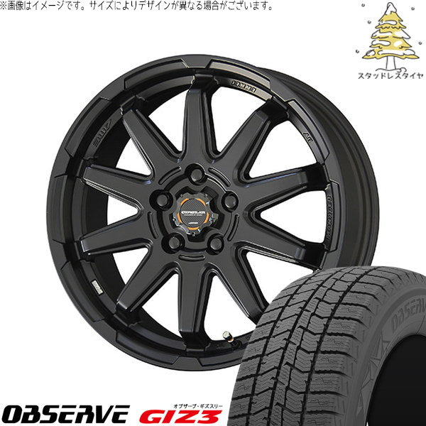 トーヨータイヤ オブザーブ GIZ3 205/60R16 ＋ サーキュラー C10S マットブラック 16インチ 6.5J +38 5H114.3P スタッドレス・ホイール4本セット。1枚目。