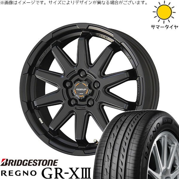 ブリヂストン レグノ GR-X3 225/55R17 ＋ サーキュラー C10S マットブラック 17インチ 7.0J +48 5H114.3P サマー・ホイール4本セット。1枚目。