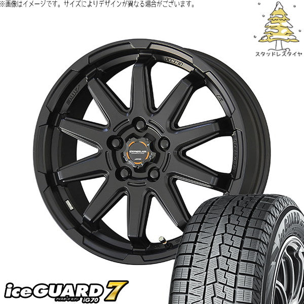 ヨコハマタイヤ アイスガードセブン IG70 215/60R16 ＋ サーキュラー C10S マットブラック 16インチ 6.5J +38 5H114.3P スタッドレス・ホイール4本セット。1枚目。