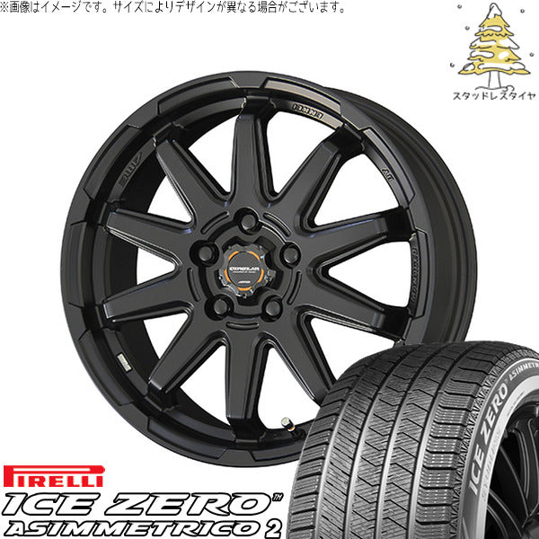 ピレリ アイスゼロアシンメトリコ2 205/65R16 ＋ サーキュラー C10S マットブラック 16インチ 6.5J +38 5H114.3P スタッドレス・ホイール4本セット。1枚目。