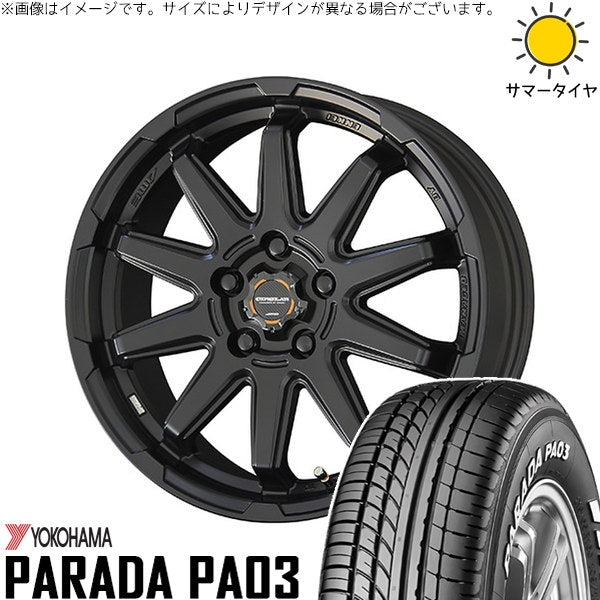 ヨコハマタイヤ パラダ PA03 215/60R17 ＋ サーキュラー C10S マットブラック 17インチ 7.0J +48 5H114.3P サマー・ホイール4本セット。1枚目。