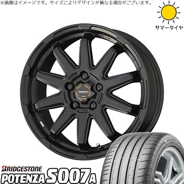 ブリヂストン ポテンザ S007A 205/55R16 ＋ サーキュラー C10S マットブラック 16インチ 6.5J +38 5H114.3P サマー・ホイール4本セット。1枚目。