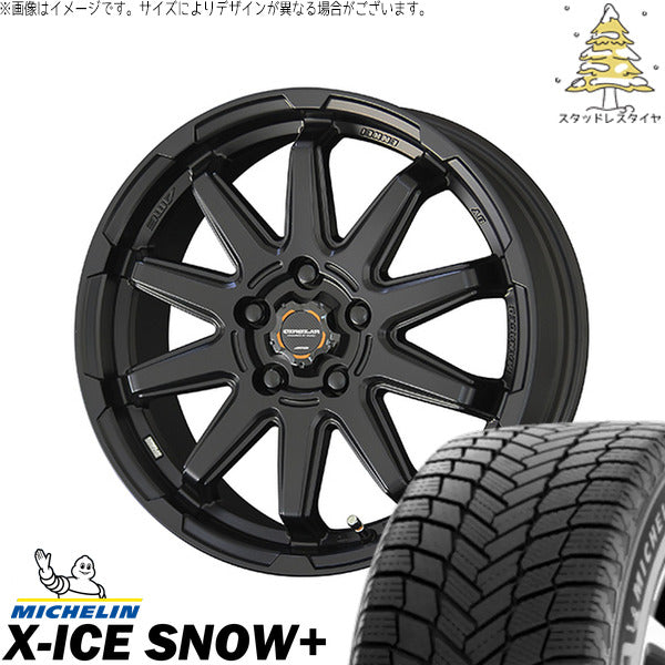 ミシュラン エックスアイス スノー+ 215/65R16 ＋ サーキュラー C10S マットブラック 16インチ 6.5J +38 5H114.3P スタッドレス・ホイール4本セット。1枚目。