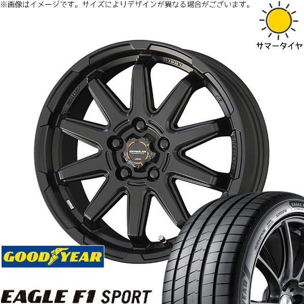 グッドイヤー イーグル F1 スポーツ 205/55R16 ＋ サーキュラー C10S マットブラック 16インチ 6.5J +38 5H114.3P サマー・ホイール4本セット。1枚目。