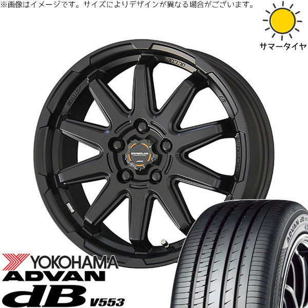 ヨコハマタイヤ アドバン デシベル V553 225/60R17 ＋ サーキュラー C10S マットブラック 17インチ 7.0J +48 5H114.3P サマー・ホイール4本セット。1枚目。