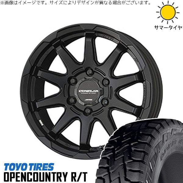 トーヨータイヤ オープンカントリー R/T 195/80R15 ＋ サーキュラー C10X マットブラック 15インチ 6.0J +33 6H139.7P サマー・ホイール4本セット。1枚目。