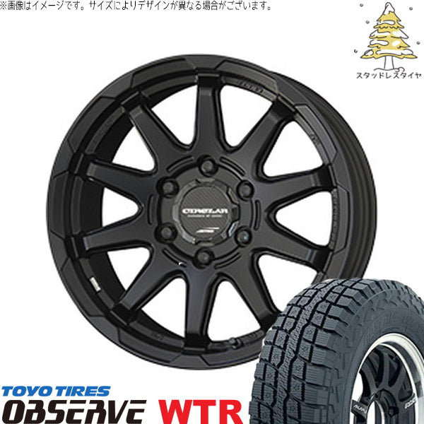 トーヨータイヤ オブザーブ W/T-R 265/70R17 ＋ サーキュラー C10X マットブラック 17インチ 8.0J +20 6H139.7P スタッドレス・ホイール4本セット。1枚目。