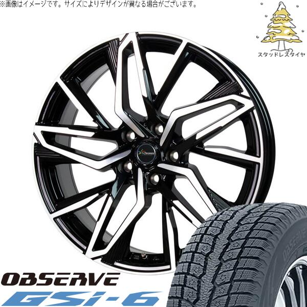 トーヨータイヤ オブザーブ Gsi-6 235/55R18 ＋ クロノス CH-112 メタリックブラックポリッシュ 18インチ 7J +38 5H114.3P スタッドレス・ホイール4本セット。1枚目。
