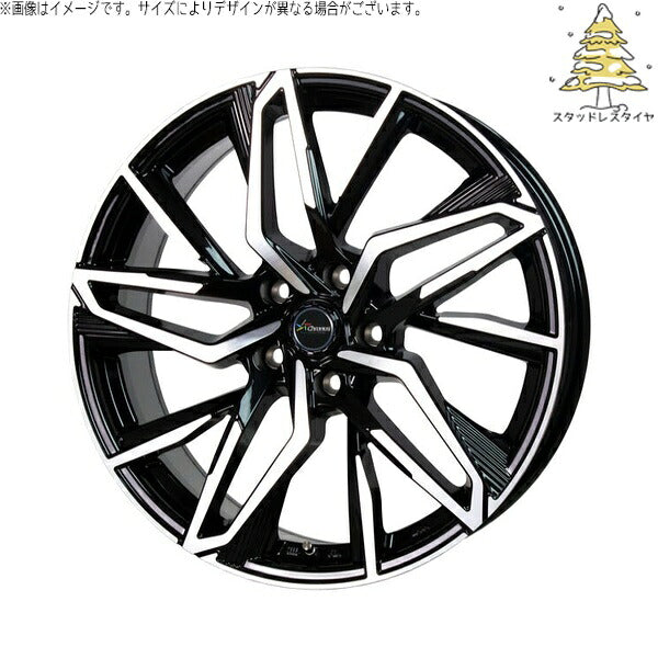 輸入スタッドレスタイヤ（銘柄指定不可） 205/55R17 ＋ クロノス CH-112 メタリックブラックポリッシュ 17インチ 7.0J +48 5H114.3P ホイール4本セット。1枚目。